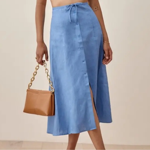 Reformation Kamen linen skirt, size 12 - Picture 2 of 2